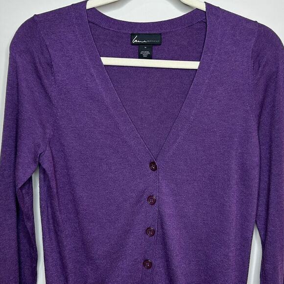 Lane Bryant Purple Cardigan Sweater Size 14 V Neck Grandpa Style - Picture 2 of 8